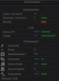 Screenshot of the Government GUI
