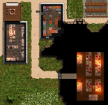 Buildings in and around a mountain.
